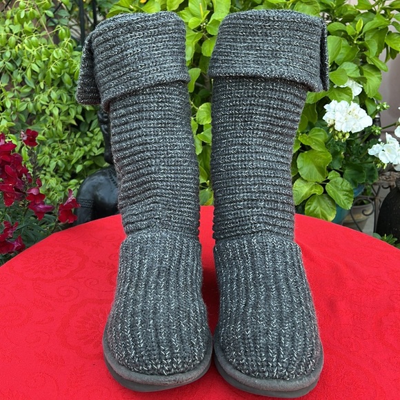 UGG Cardi Gray Fold Down Knit Sweater Boots - Picture 5 of 17